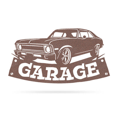 Garage Metal Sign Chevy Nova 12" x 24" / Penny Vein - RealSteel Center