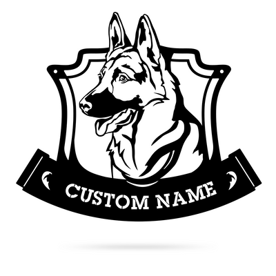 German Shepherd Monogram 15"x18" / Black - RealSteel Center