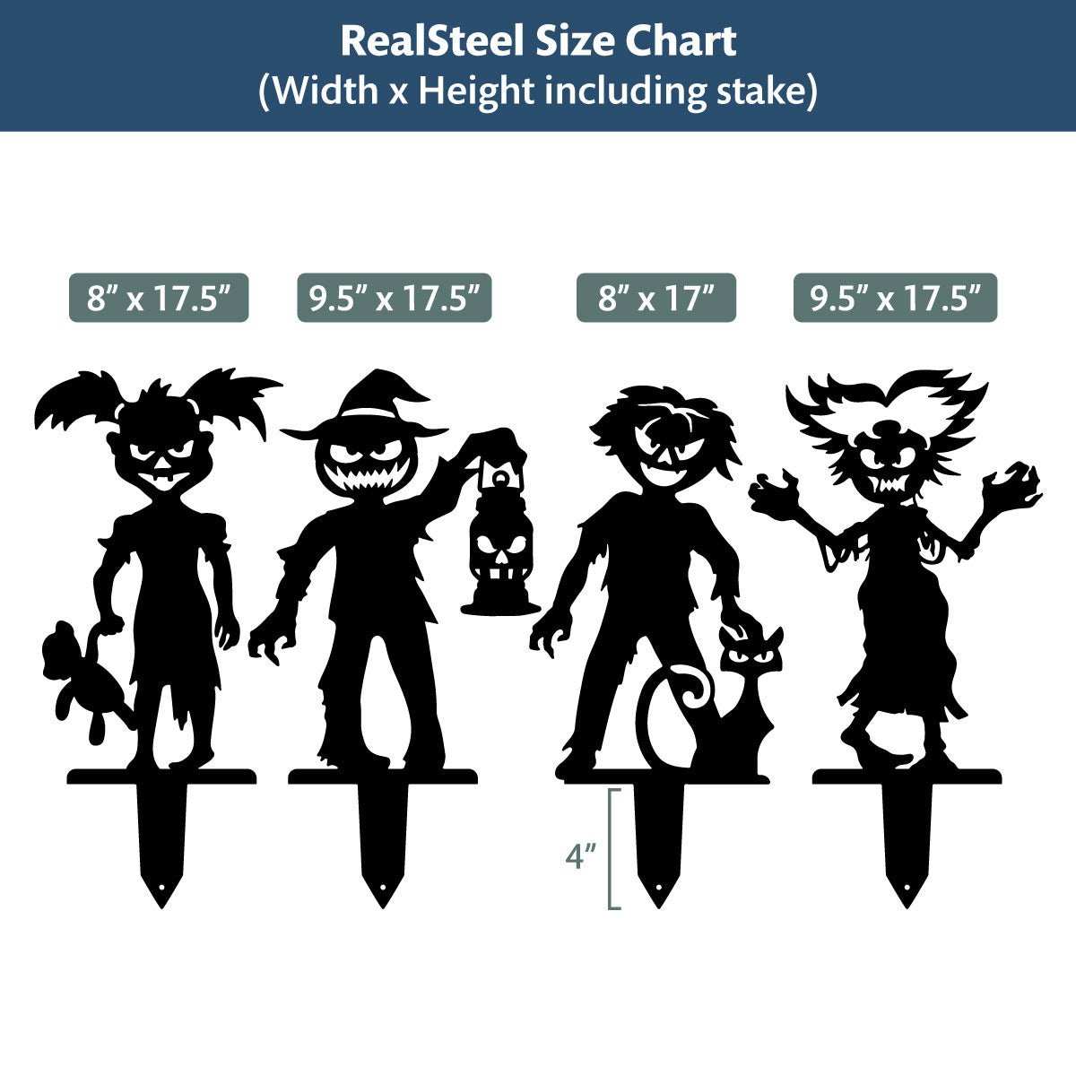 Garden Art - Halloween Ghoulies 4-pack - RealSteel Center