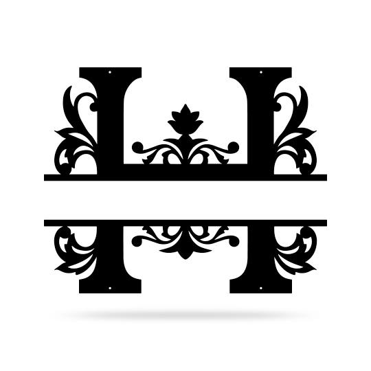 Split Letter Name Monogram 16" / Black / H - RealSteel Center