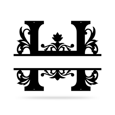 Split Letter Name Monogram 16" / Black / H - RealSteel Center