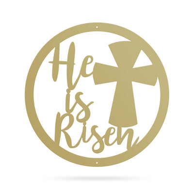 He Is Risen Wall Art 14" / Gold - RealSteel Center