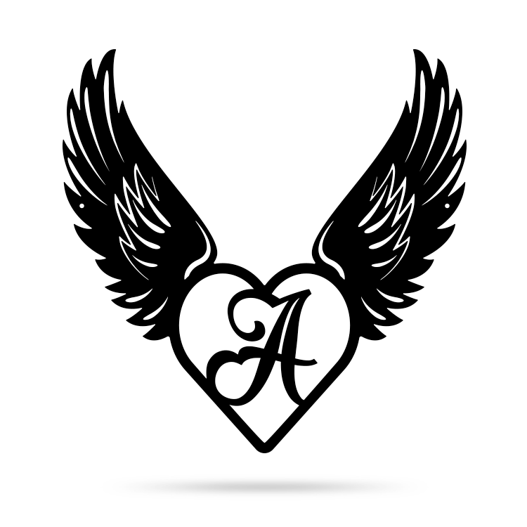 Heart with Angel Wings Monogram  - RealSteel Center