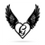 Heart with Angel Wings Monogram 18" X 18" / Black / G - RealSteel Center