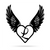 Heart with Angel Wings Monogram 18" X 18" / Black / L - RealSteel Center