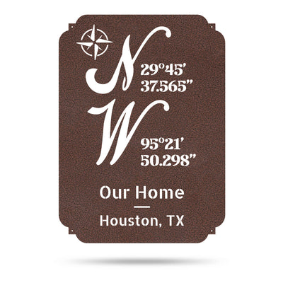 Home Coordinates Monogram 22"x16" / Penny Vein - RealSteel Center