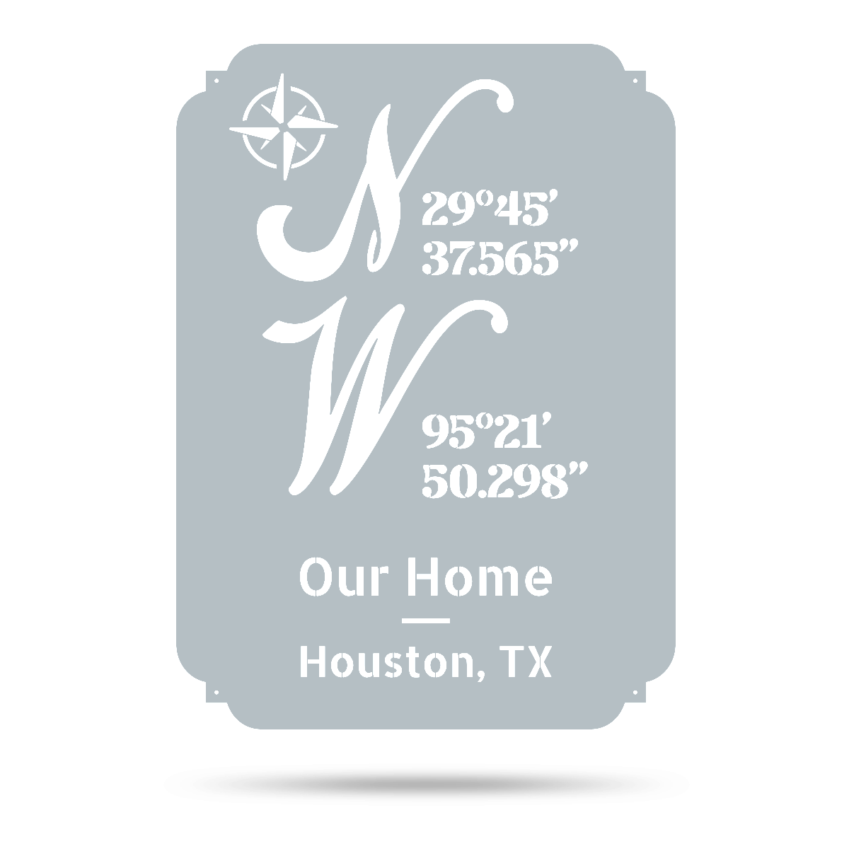 Home Coordinates Monogram 22"x16" / Textured Silver - RealSteel Center