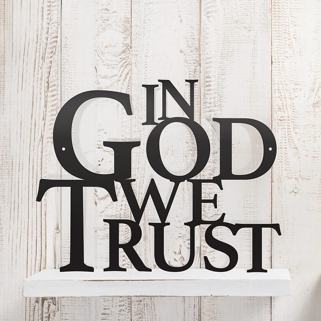 In God We Trust Wall Art 12"x12" / Black - RealSteel Center