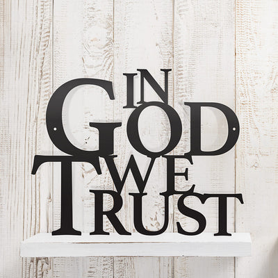 In God We Trust Wall Art 12"x12" / Black - RealSteel Center