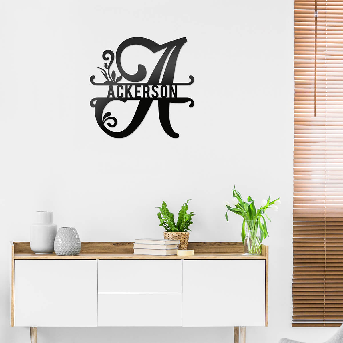 Initial Monogram Metal Sign Decor  - RealSteel Center