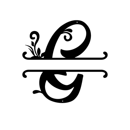 Initial Monogram Metal Sign Decor 14" / Black / G - RealSteel Center