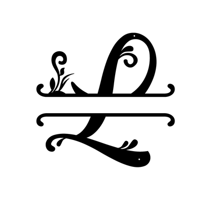 Initial Monogram Metal Sign Decor 14" / Black / L - RealSteel Center