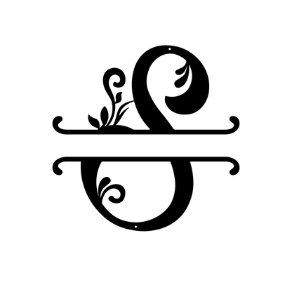 Initial Monogram Metal Sign Decor 14" / Black / S - RealSteel Center