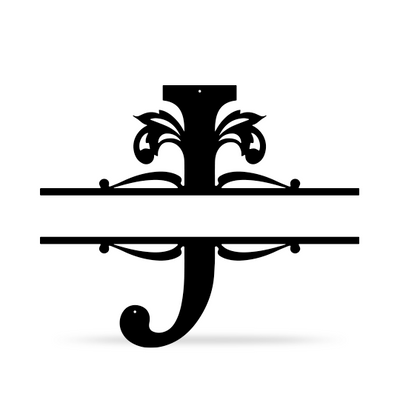 Split Letter Name Monogram 16" / Black / J - RealSteel Center