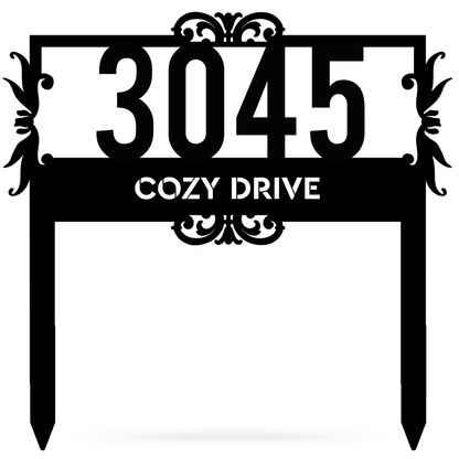 Lawn Address Monogram – Personalized and Practical Address Sign 24"x24" / Black - RealSteel Center