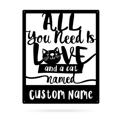 Love And A Cat Monogram 15"x18" / Black - RealSteel Center