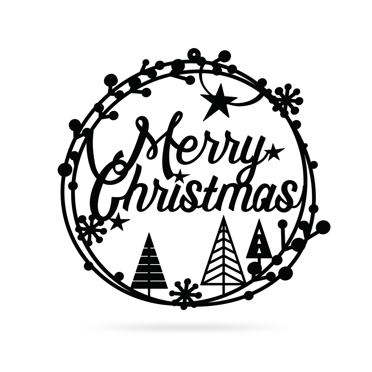 Merry Christmas Holiday Steel Sign 16" / Black / Merry Christmas Holiday Steel Sign - RealSteel Center