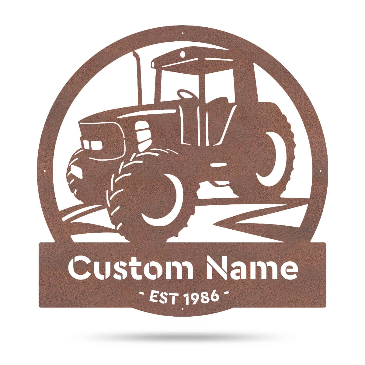 Modern Tractor Monogram 18" / Rust - RealSteel Center