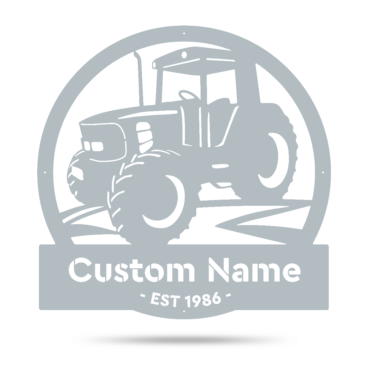 Modern Tractor Monogram 18" / Textured Silver - RealSteel Center