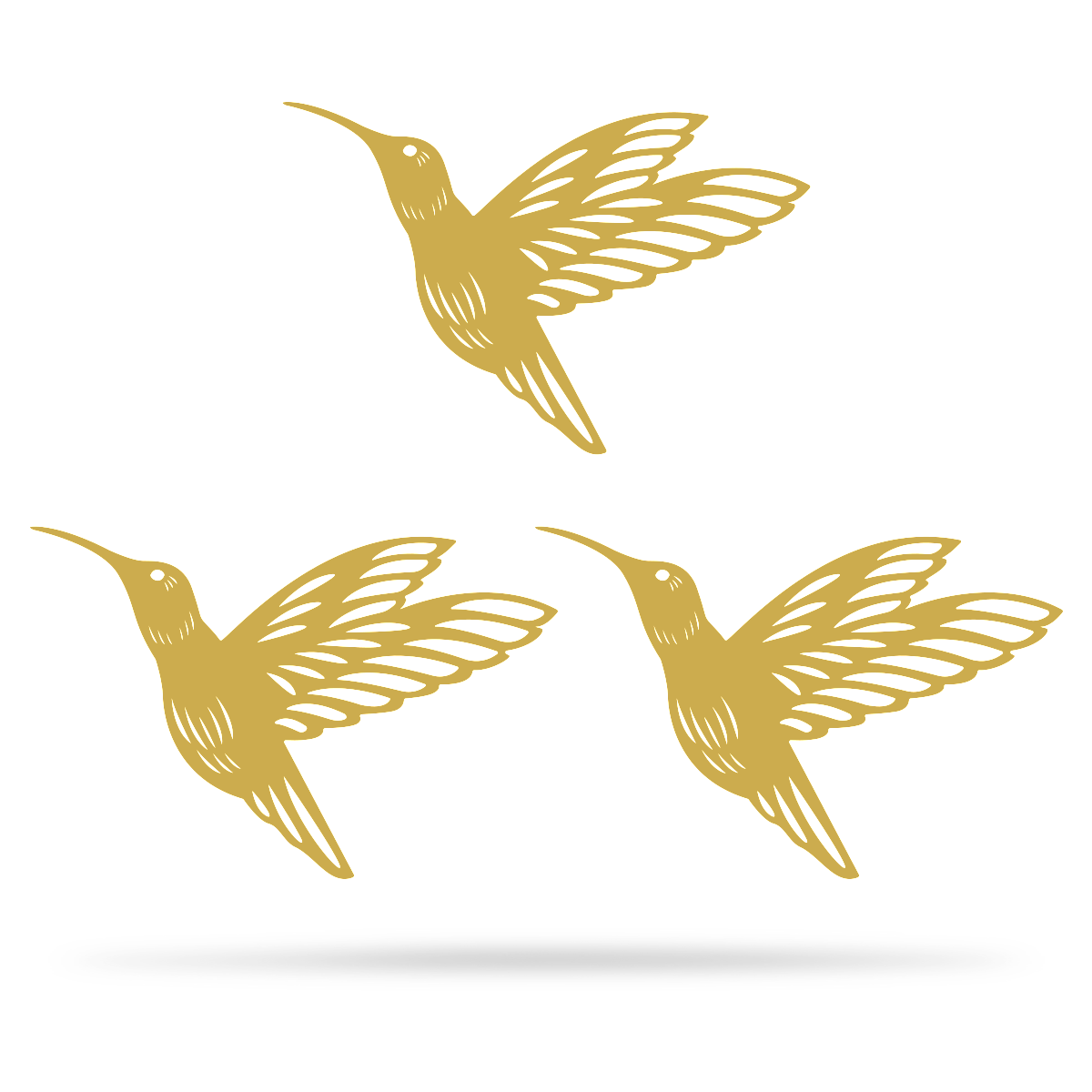 Hummingbird Wall Art 6"x9" / Gold / 3 Bird Pack - RealSteel Center