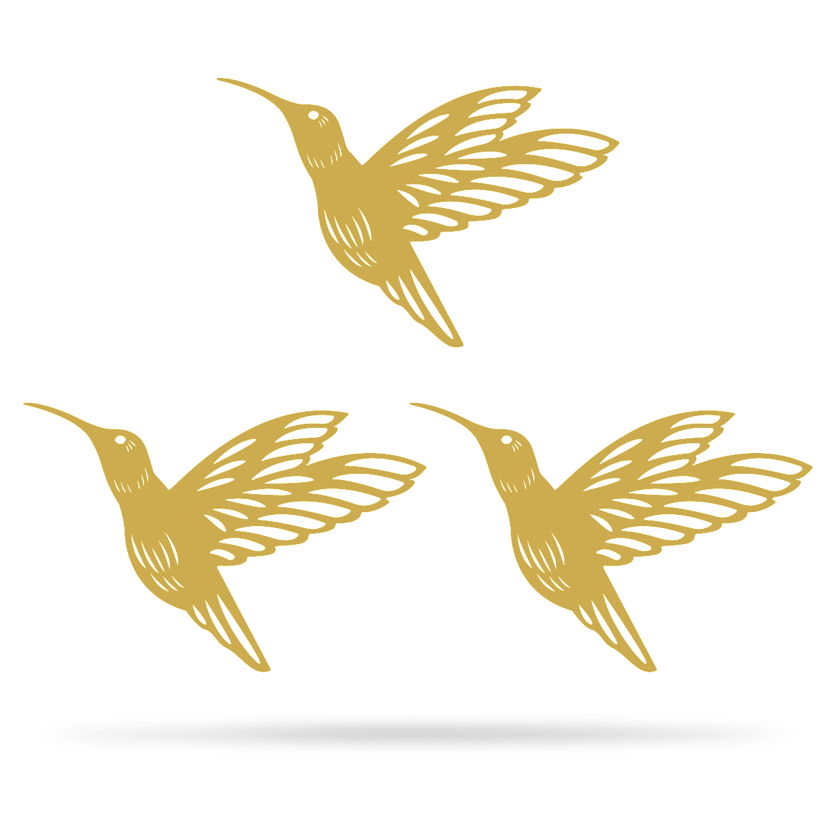 Humming Bird Wall Art 6"x9" / Gold / 3 Bird Pack - RealSteel Center