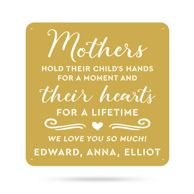 Mothers Hold Their Child's Hearts Wall Art 24" / Gold - RealSteel Center