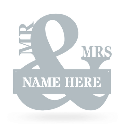 Mr & Mrs Monogram 20"x20" / Textured Silver - RealSteel Center