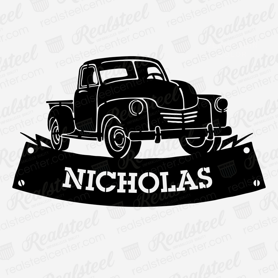 Pickup Truck Monogram – Personalized Decor for Auto Enthusiasts - RealSteel Center