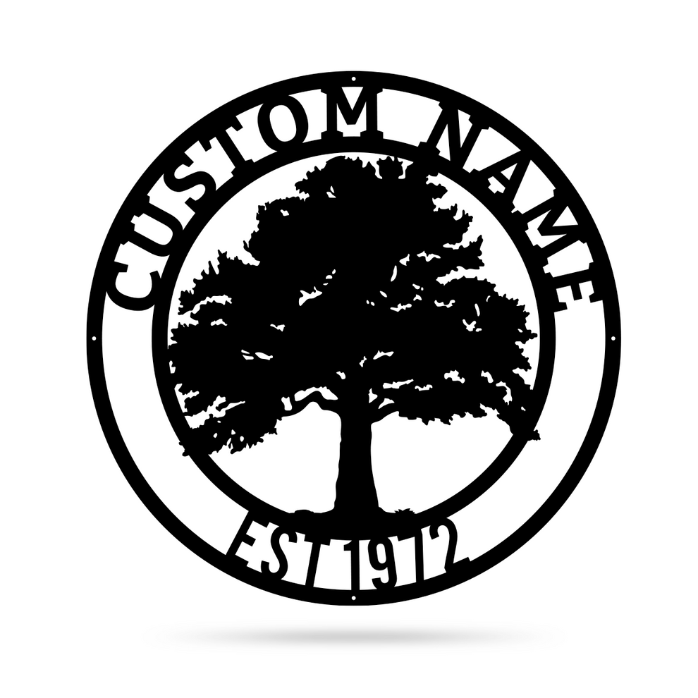 Show Your Pride for Your Family's Heritage With This Oak Tree Monogram ...