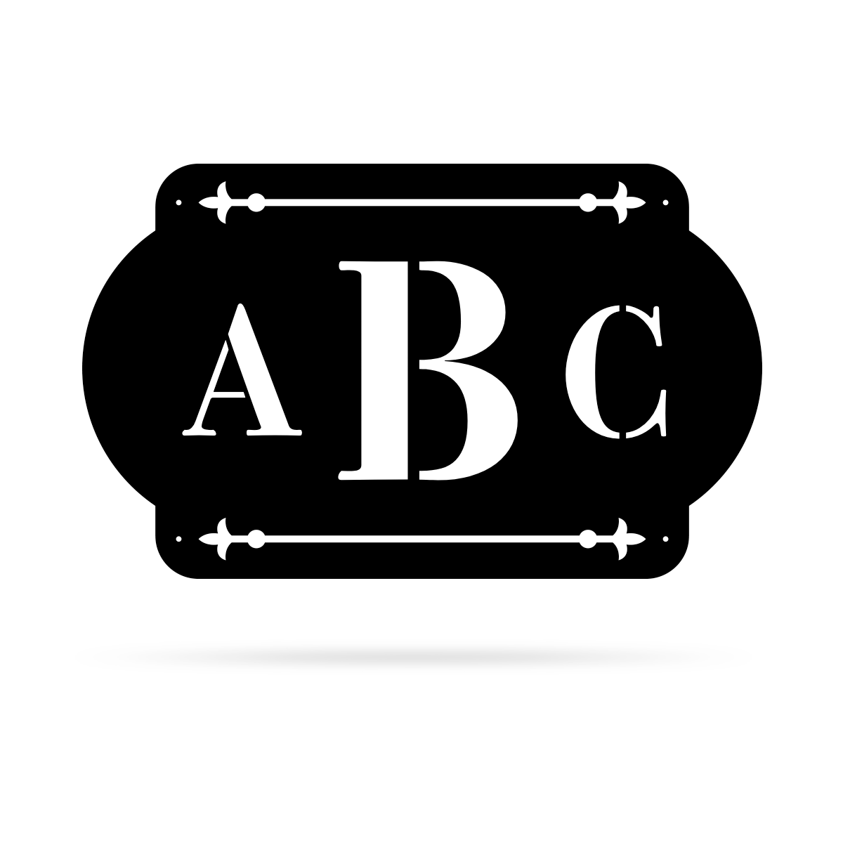 Personalized 3 Letter Monogram 14"x22" / Black - RealSteel Center