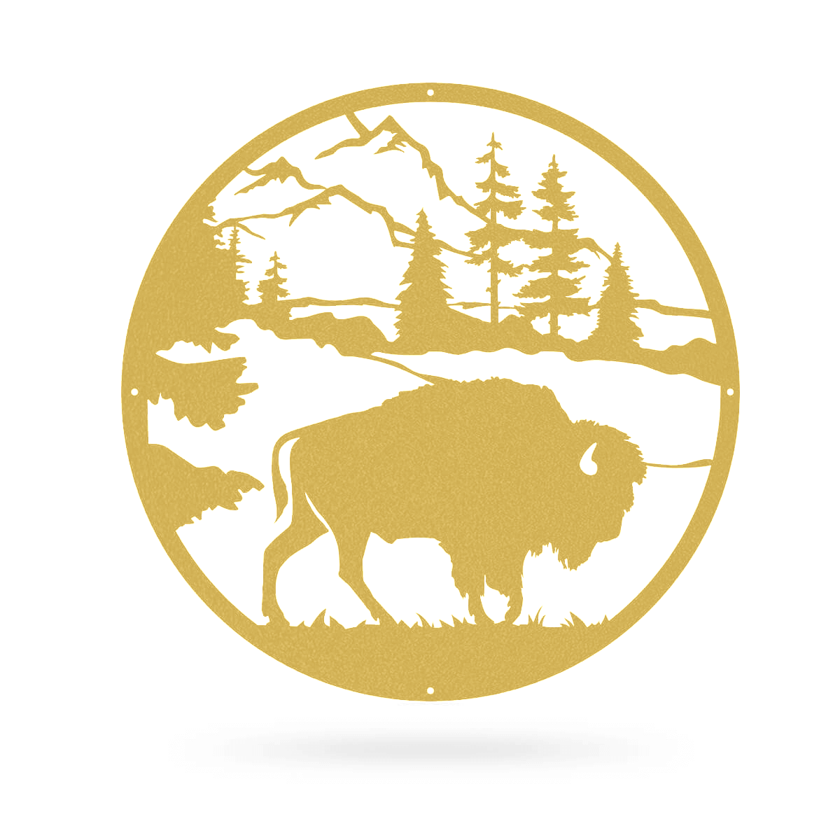 American Bison 20"x20" / Gold - RealSteel Center