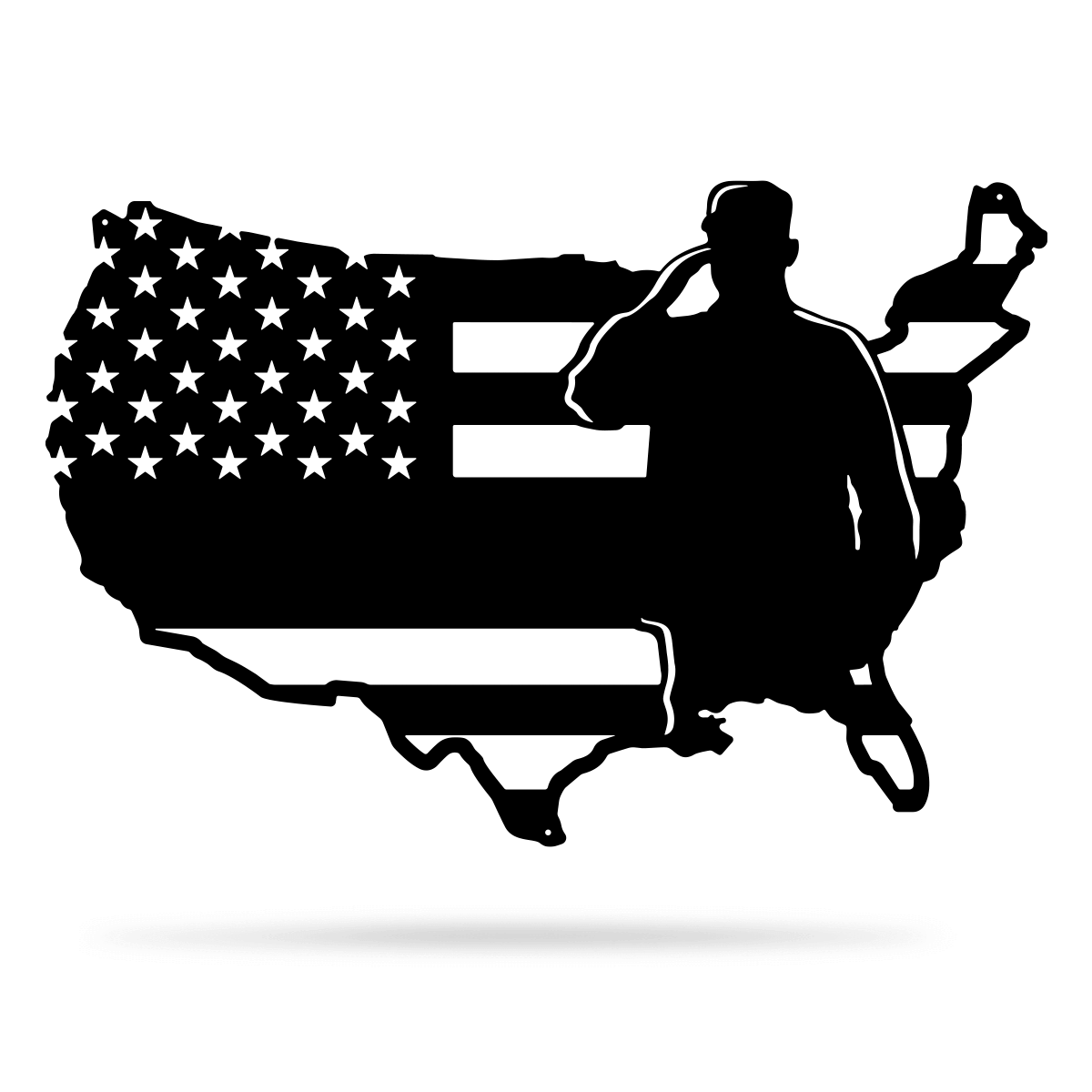 American Flag - Salute Monogram 12" x 18" / Black - RealSteel Center