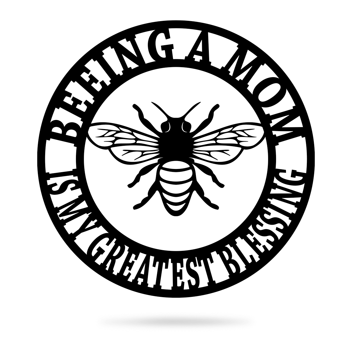 Beeing A Mom Wall Art 14" / Black - RealSteel Center