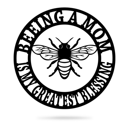 Beeing A Mom Wall Art 14" / Black - RealSteel Center