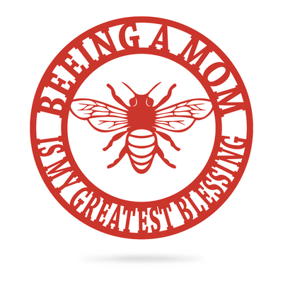 Beeing A Mom Wall Art 14" / Red - RealSteel Center