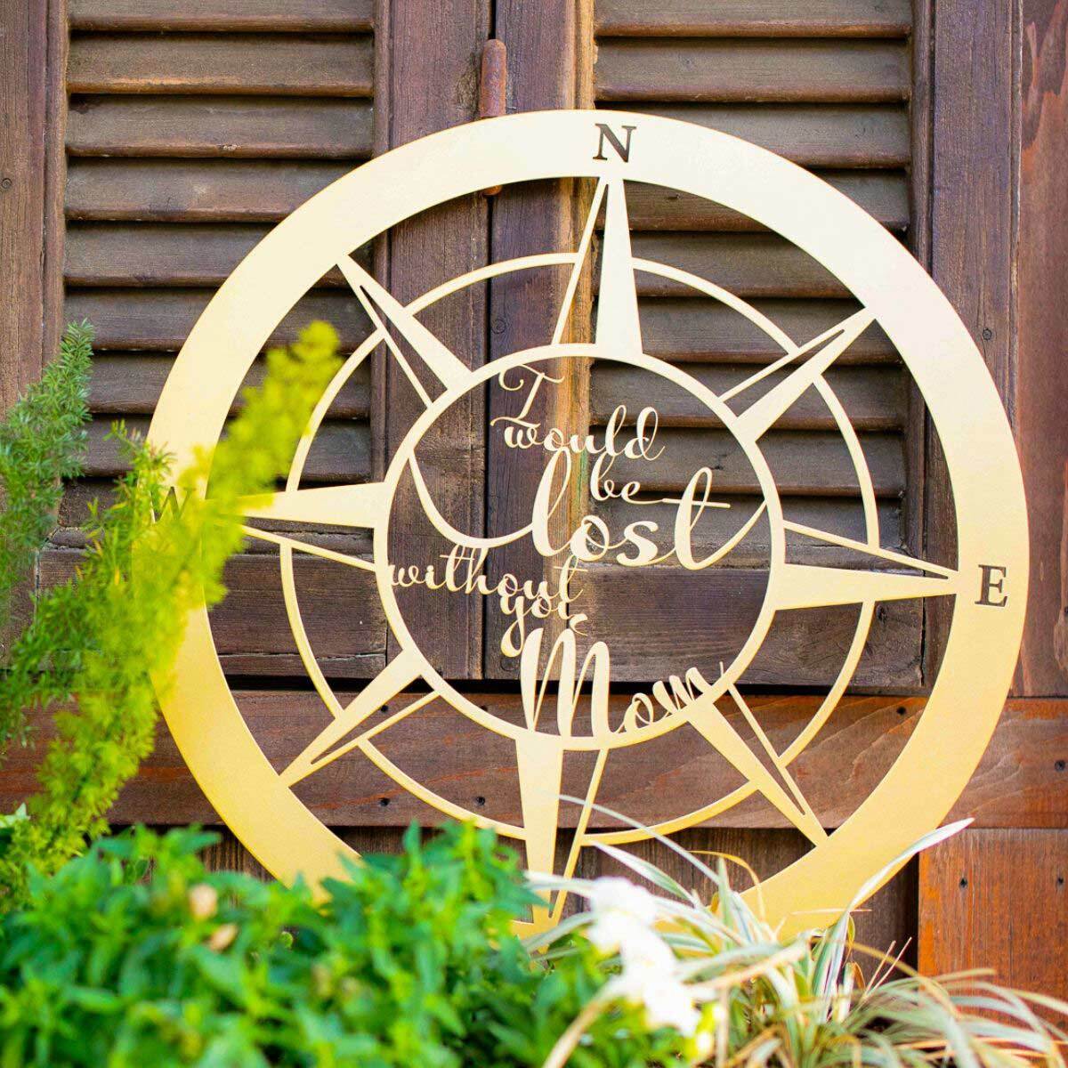 Lost Without Mom Compass Wall Art - Type B  - RealSteel Center