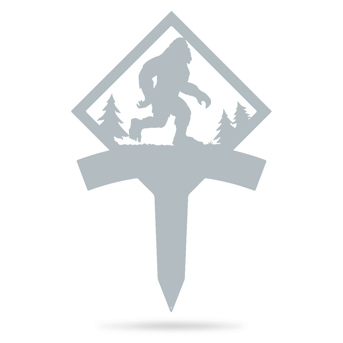 Bigfoot Monogram Yard Sign 16" x 24" / Textured Silver - RealSteel Center