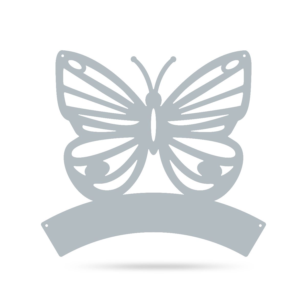 Butterfly Monogram 18" / Textured Silver - RealSteel Center