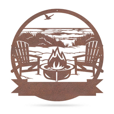 Personalized Campfire Monogram 18" / Rust / Beach - RealSteel Center