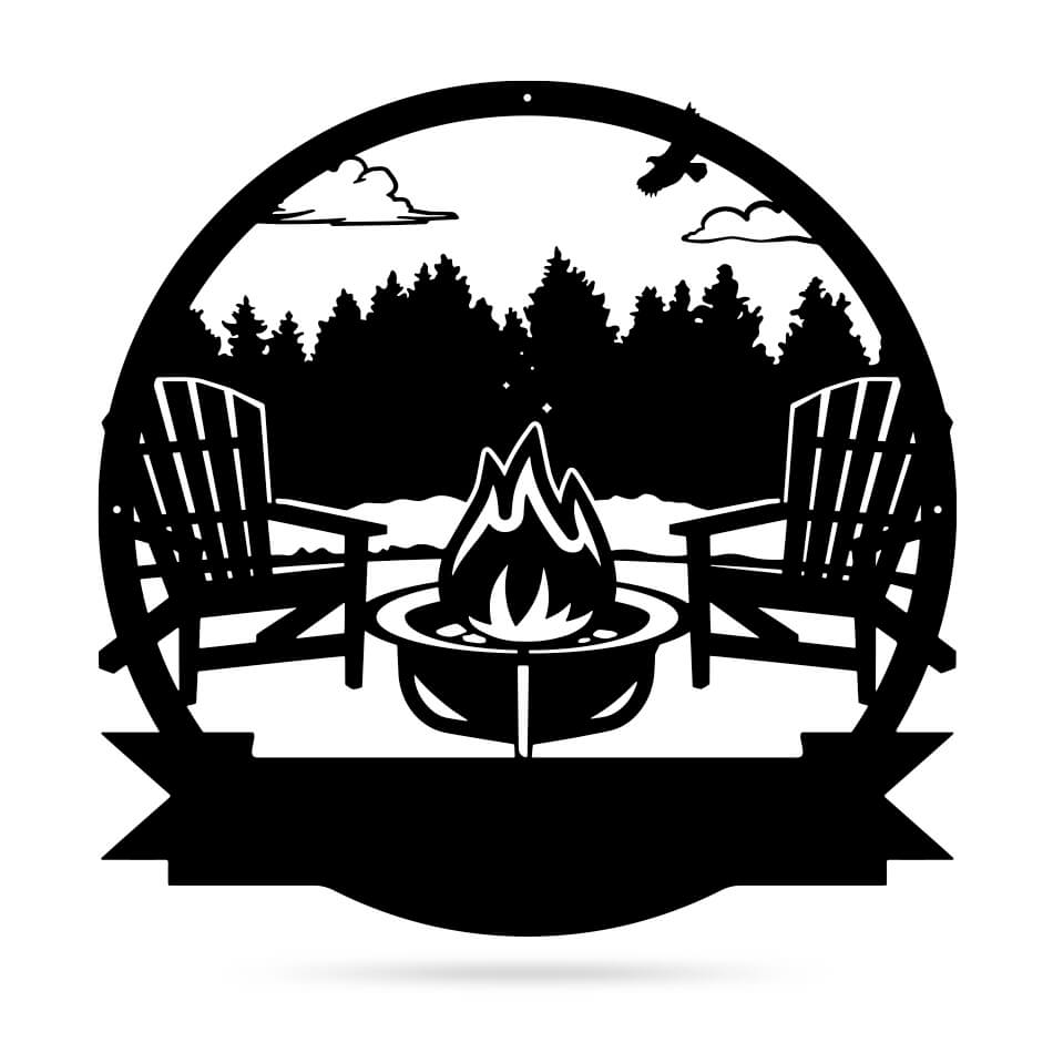Personalized Campfire Monogram 18" / Black / Forest - RealSteel Center
