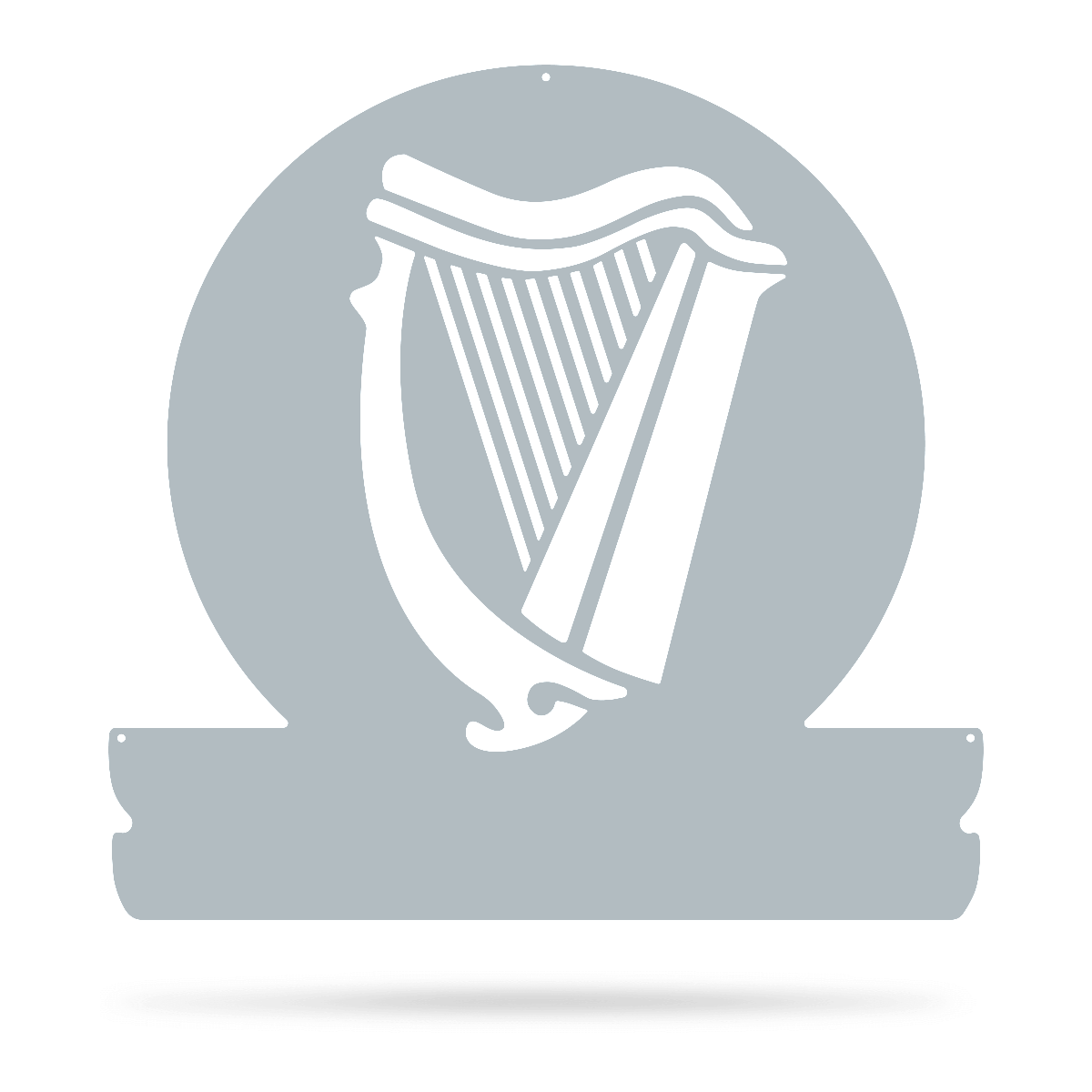 Celtic Harp Monogram 18" / Textured Silver - RealSteel Center