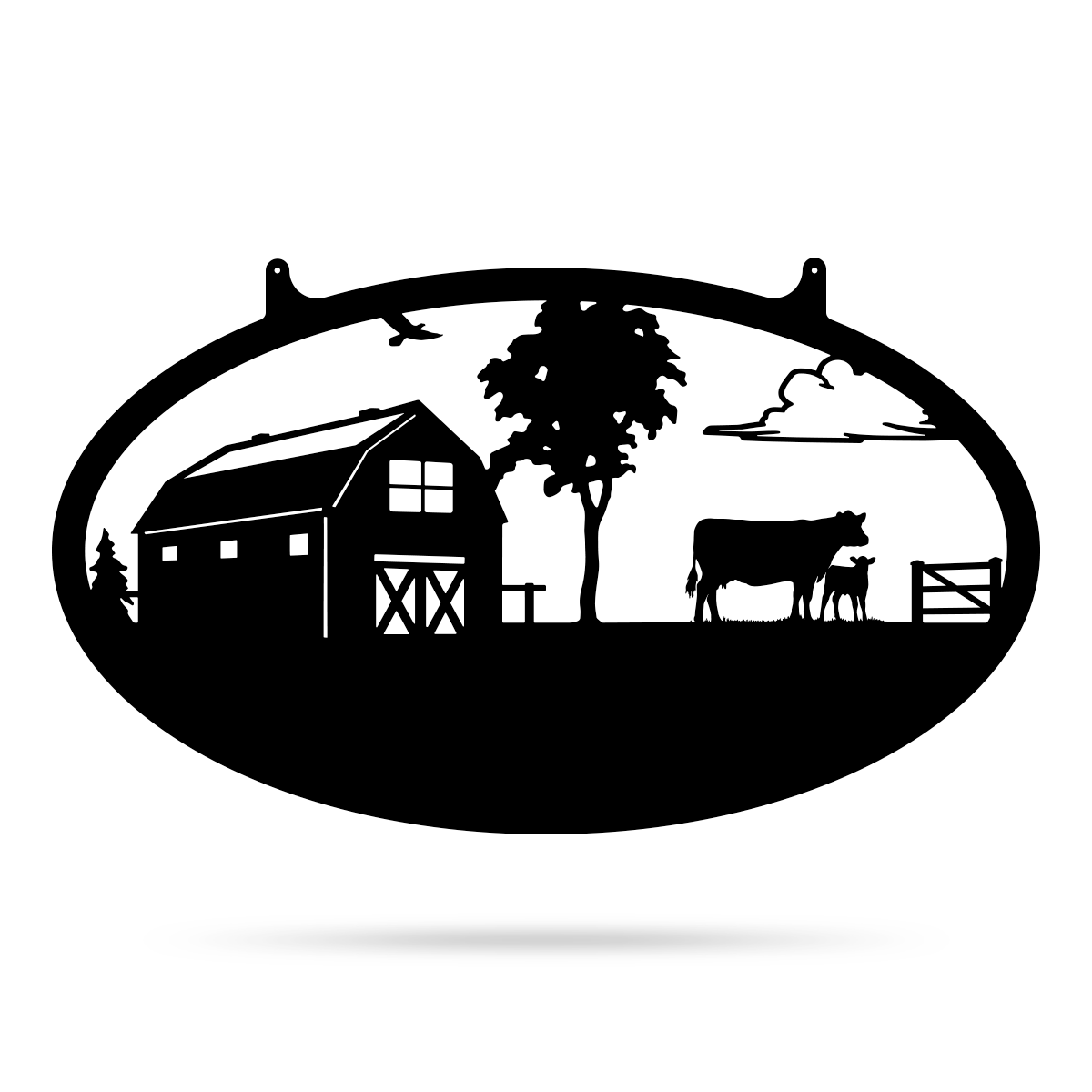Metal Personalized Choose Your Farm Sign 14"x24" / Black / Cow and Calf - RealSteel Center