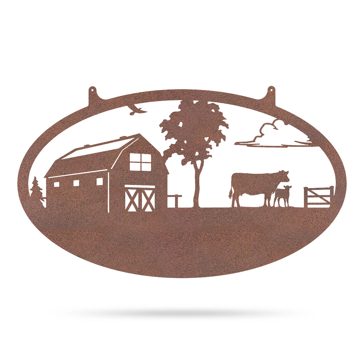 Metal Personalized Choose Your Farm Sign 14"x24" / Rust / Cow and Calf - RealSteel Center