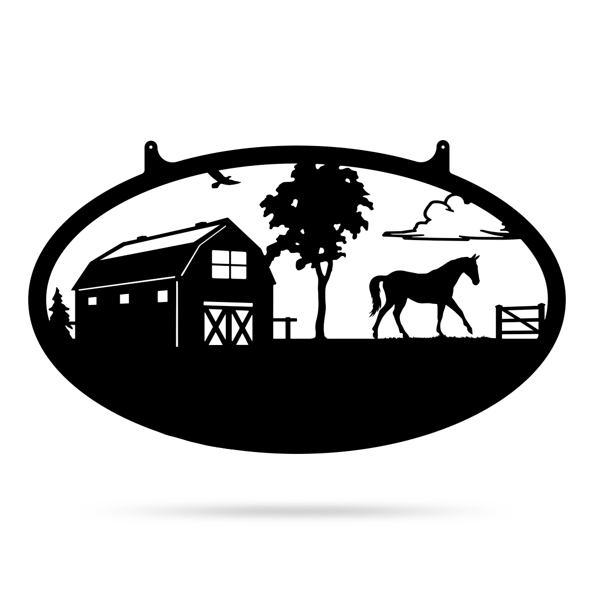 Metal Personalized Choose Your Farm Sign 14"x24" / Black / Horse - RealSteel Center