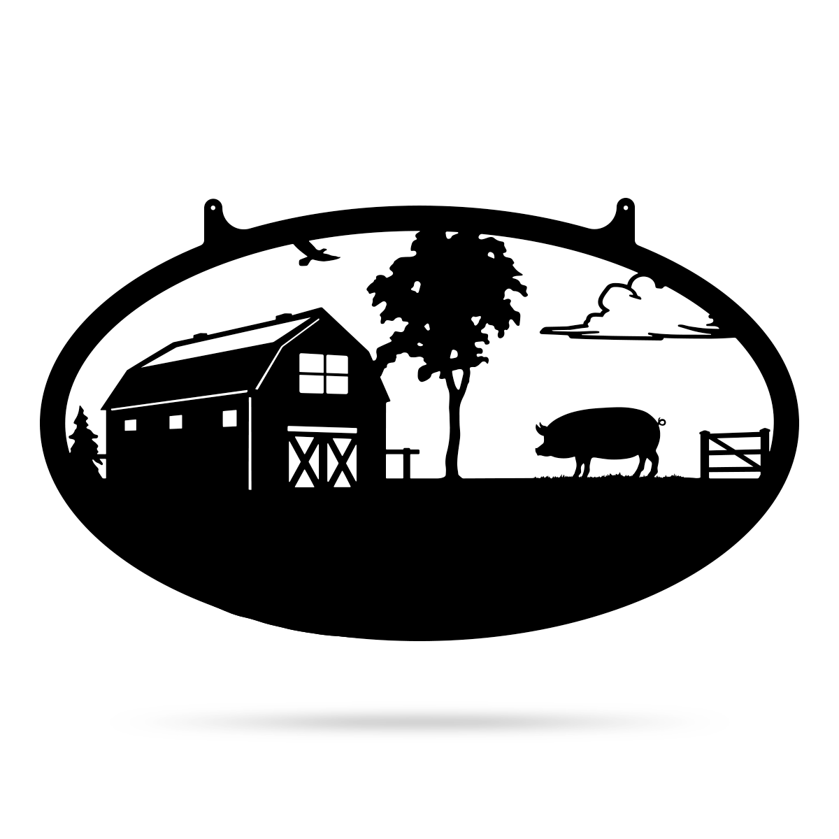 Metal Personalized Choose Your Farm Sign 14"x24" / Black / Pig - RealSteel Center
