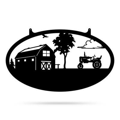 Metal Personalized Choose Your Farm Sign 14"x24" / Black / Tractor - RealSteel Center