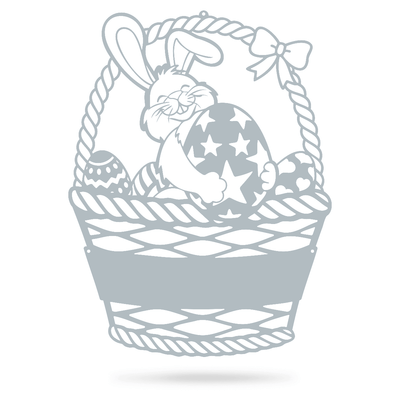 Easter Bunny Monogram 14" x 10.5" / Textured Silver - RealSteel Center