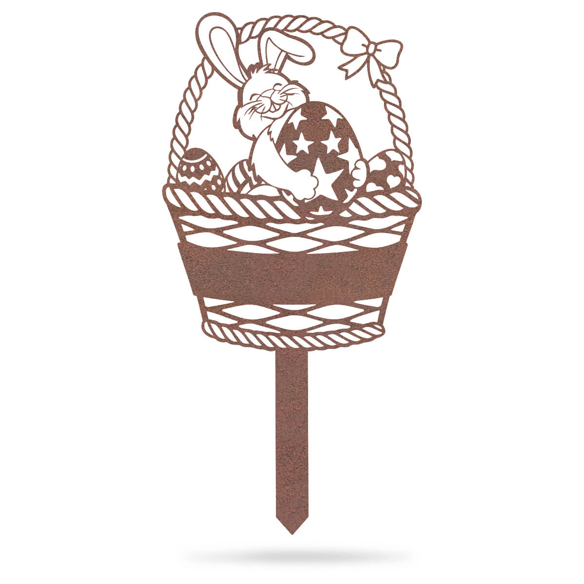 Easter Bunny Monogram Yard Sign 14" x 10.5" / Rust - RealSteel Center