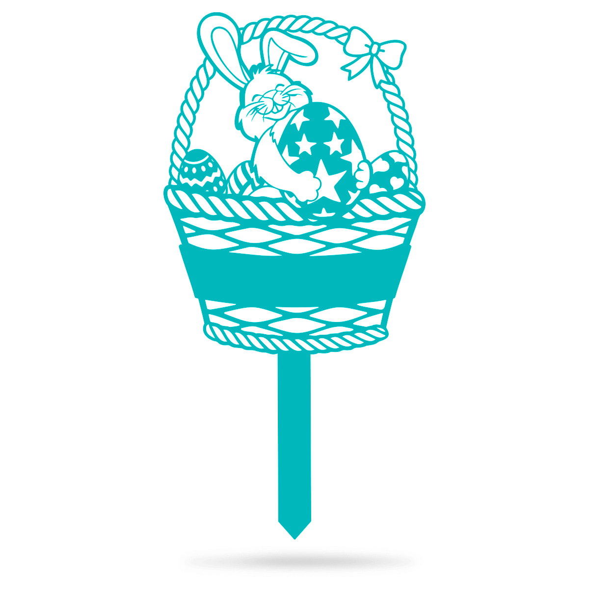 Easter Bunny Monogram Yard Sign 14" x 10.5" / Turquoise - RealSteel Center