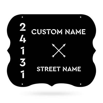 Elegant Address Monogram 24"x19" / Black - RealSteel Center